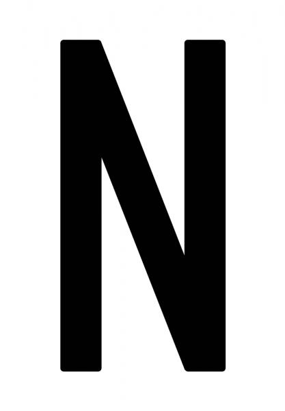 Busta 10 lettere adesive ''N'' per targa ripetitrice